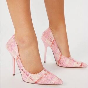Pink Tweed Fashion Nova Size 7.5